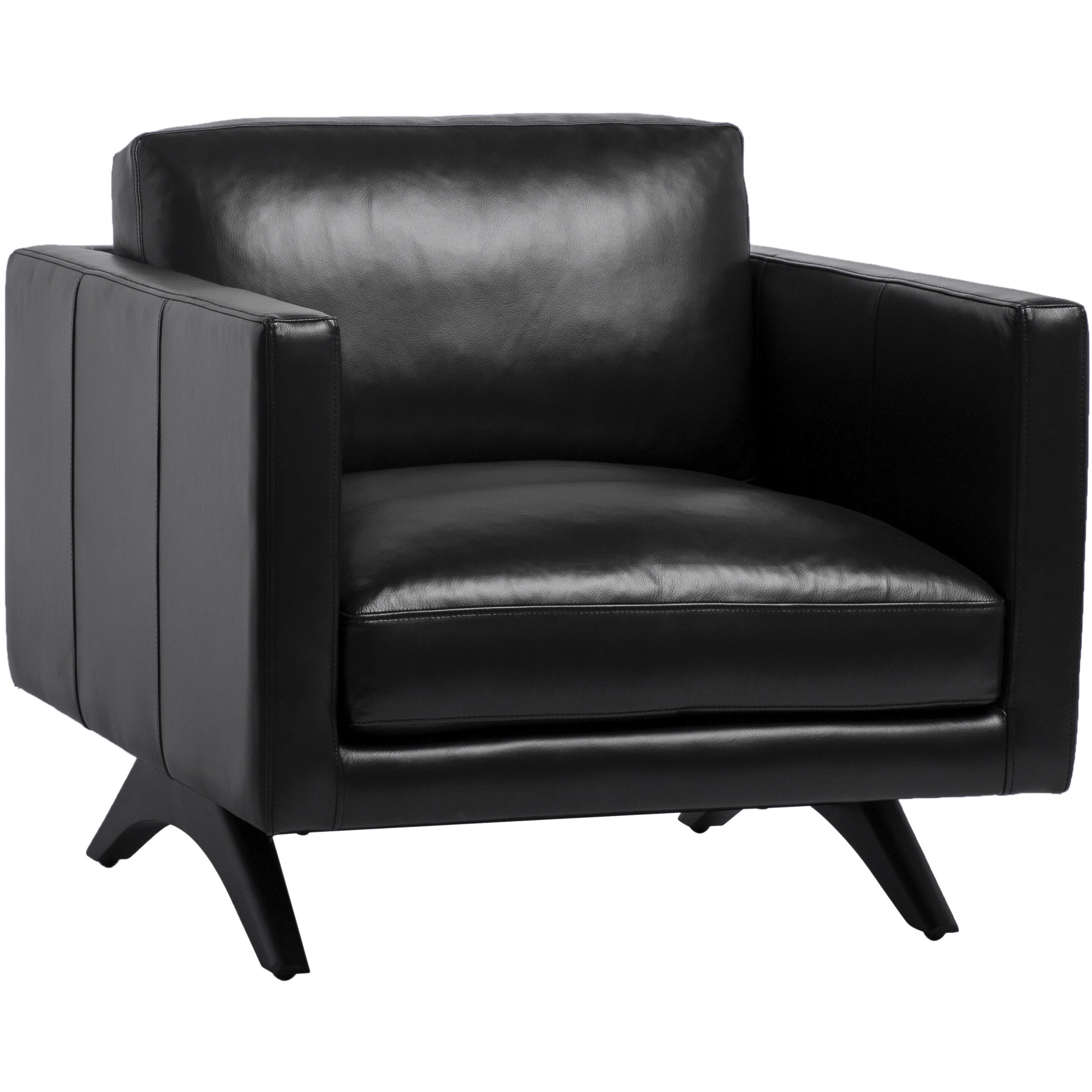 Rogers Cortina Black Leather Armchair